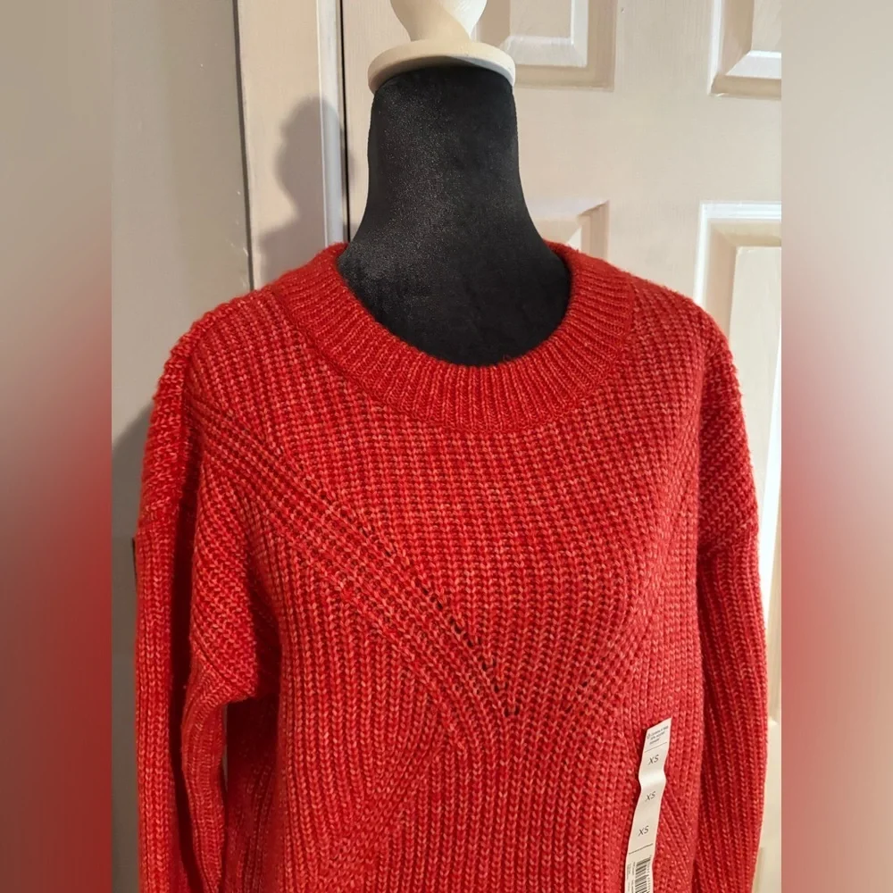 NWOT Sonoma Vibrant Red Knit Pullover XS